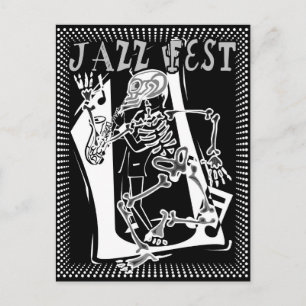 Carte Postale Jazz Fest Skeleton
