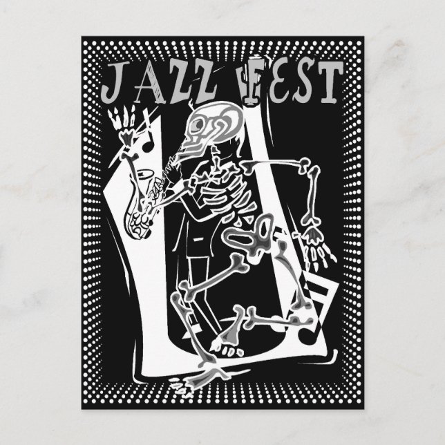 Carte Postale Jazz Fest Skeleton (Devant)