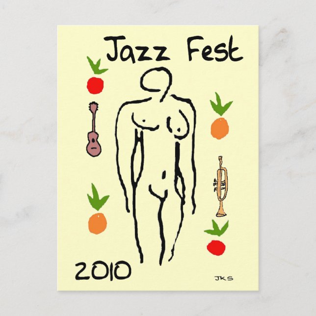 Carte Postale Jazz Festival Matisse Style (Devant)