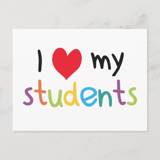 Carte Postale J'Coeur Mes Étudiants L'Enseignant Aime (Devant)