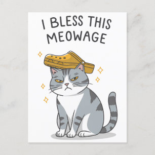 Carte Postale Je bénis ce mariage Meowage drôle de mariage de ch