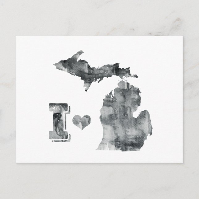 Carte Postale Je coeur Michigan (Devant)