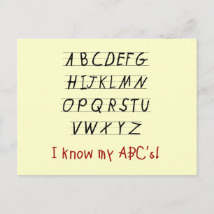 Carte Postale Je connais mes ABC T-shirts et cadeaux