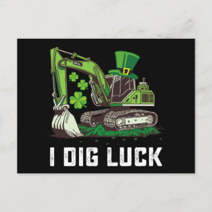 Carte Postale Je creuse Excavateur de chance St Patrick's Day Ir