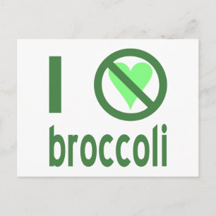 Carte Postale Je déteste le texte vert brocoli