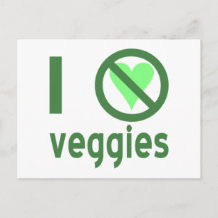 Carte Postale Je déteste les légumes, pas d'amour