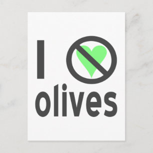 Carte Postale Je déteste les olives, pas d'amour
