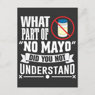 Carte Postale Je déteste Mayo - Mayonnaise Restaurant Foodie Jod