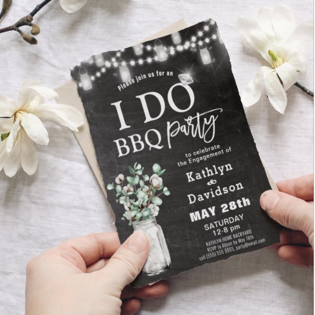 Carte Postale Je FAIS Fiançailles Eucalyptus BBQ Party Invitatio (Créateur téléchargé)