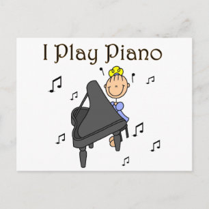 Carte Postale Je joue aux t-shirts et cadeaux de piano