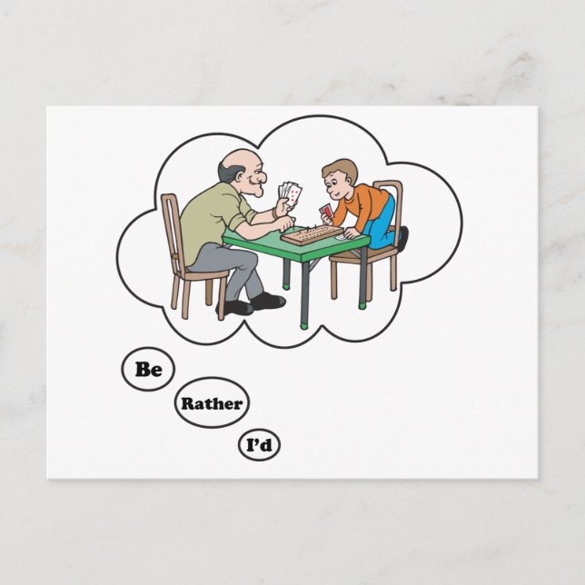 Carte Postale Je jouerais plutôt Cribbage (Devant)