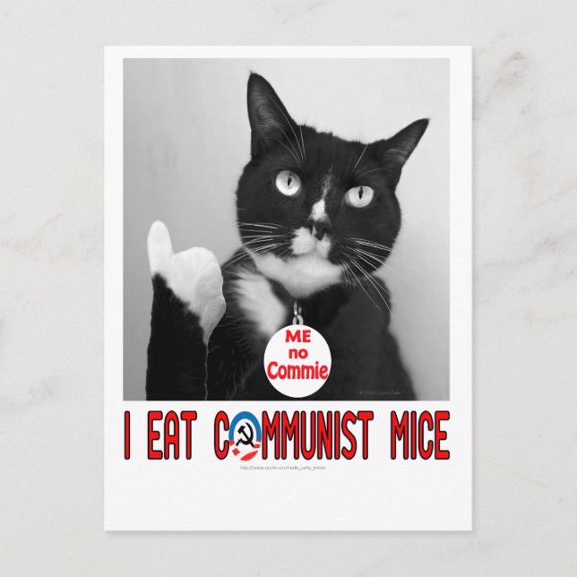 CARTE POSTALE JE MANGE LA MICE COMMUNISTE (Devant)