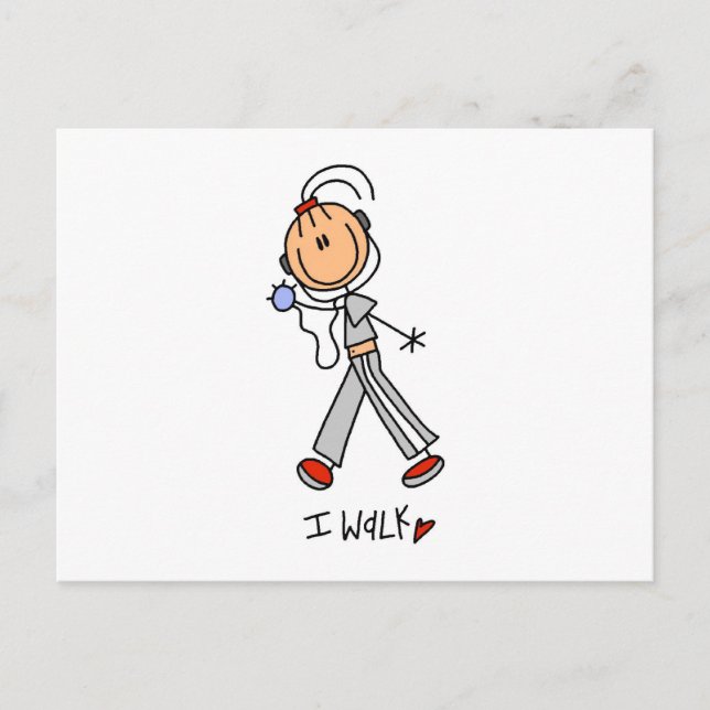 Carte Postale Je marche (Devant)