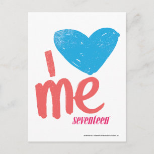 Carte Postale Je Me Coeur Aqua/Rose
