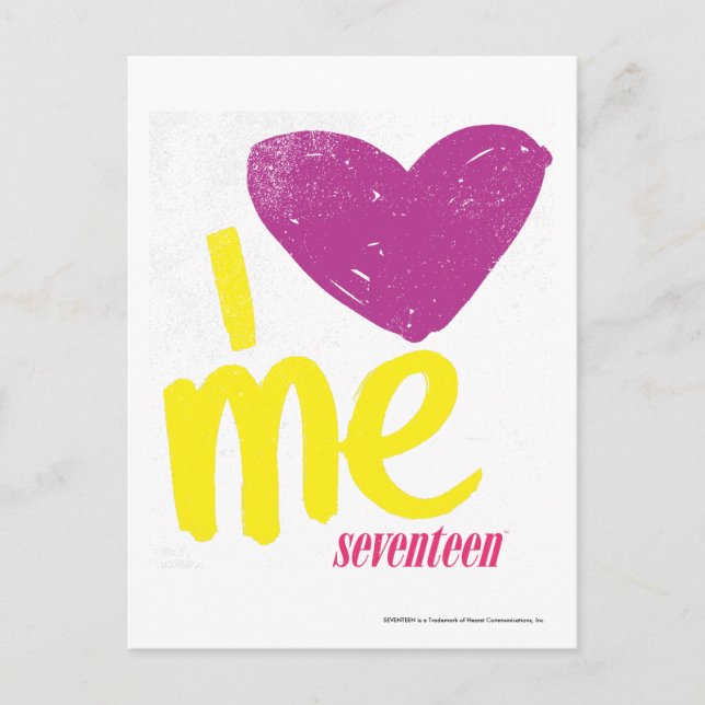 Carte Postale Je me coeur violet/jaune (Devant)