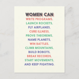 Carte Postale Je me demande si les femmes "les femmes peuvent...