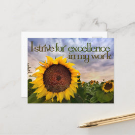Carte Postale "Je m'efforce d'atteindre l'excellence" Motivation