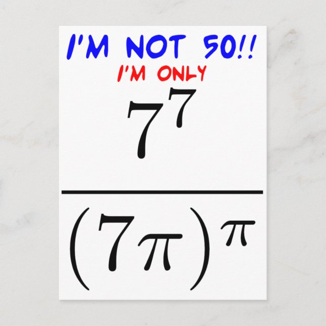 Carte Postale Je n'ai pas 50 ans ! (Devant)