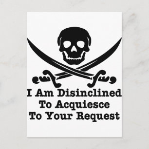 Carte Postale Je N'Ai Pas L'Intention D'Accéder À Votre Demande