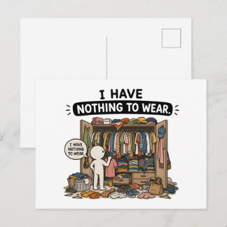 Carte Postale Je n'ai rien à me mettre – Mème drôle de placard
