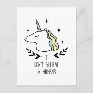 Carte Postale Je ne crois pas aux humains