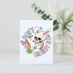 Carte Postale Je ne fais pas de carottes - Mignonne lapin crâne