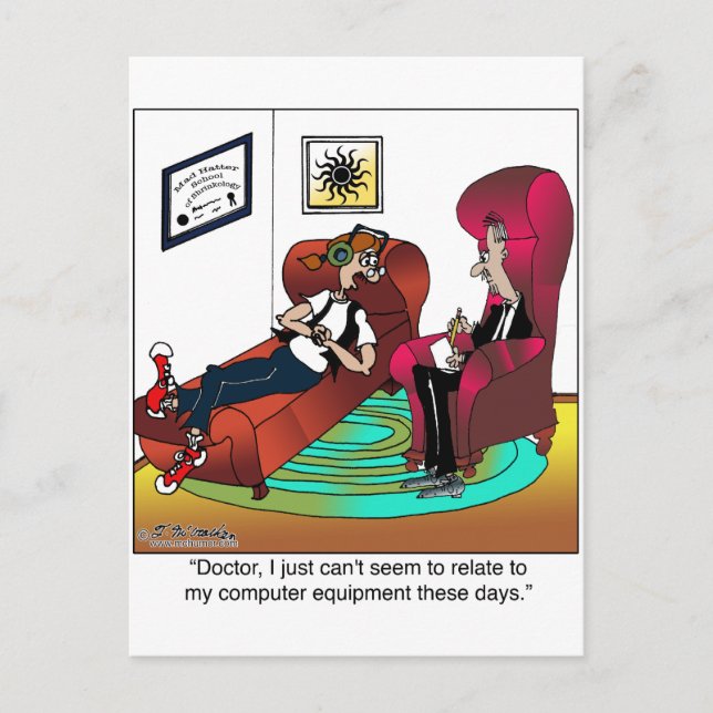 Carte Postale Je ne peux pas me connecter à mon ordinateur (Devant)