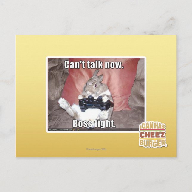Carte Postale Je ne peux pas parler maintenant, le patron se bat (Devant)