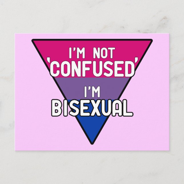 Carte Postale Je ne suis pas confuse, je suis bisexuelle (Devant)
