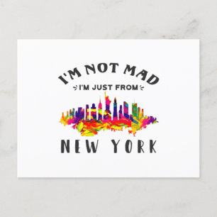 Carte Postale Je ne suis pas en colère, je suis juste de New Yor
