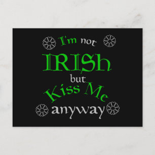 Carte Postale Je ne suis pas irlandais mais Embrasse-moi quand m