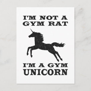 Carte Postale Je ne suis pas un rat de gym Je suis un licorne de