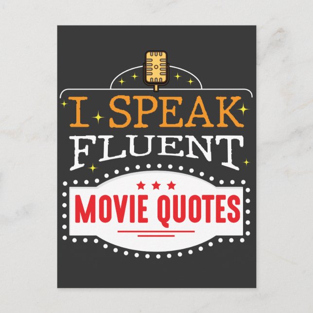 Carte Postale Je Parle Citations De Film Fluent Citations Film C (Devant)