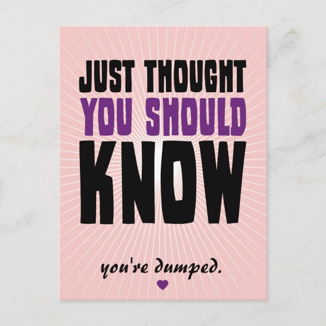Carte Postale Je Pensais Que Tu Devrais Savoir (Devant)