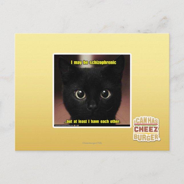 Carte Postale Je peux être schizophrène (Devant)