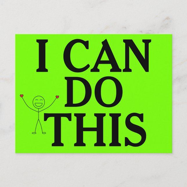 Carte Postale JE PEUX FAIRE CECI Encouragement Positif Mots (Devant)