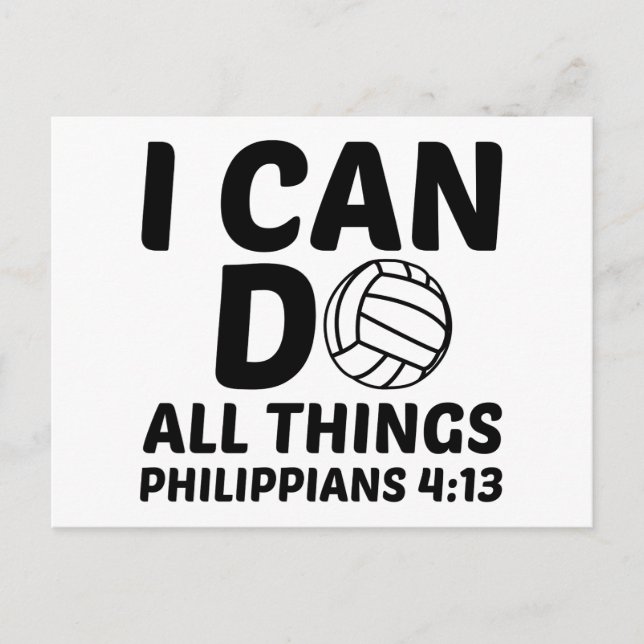 CARTE POSTALE JE PEUX FAIRE TOUTES CHOSES VOLLEYBALL (Devant)