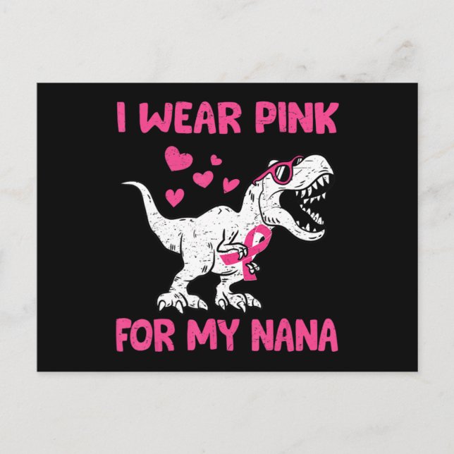 Carte Postale Je Porte Le Rose Pour Ma Sensibilisation Au Cancer (Devant)