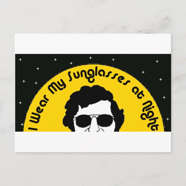 Carte Postale Je porte mes lunettes de soleil la nuit (Devant)