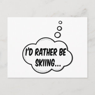 Carte Postale Je préfère skier