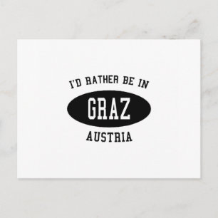 Carte Postale Je préférerais être à Graz, Autriche