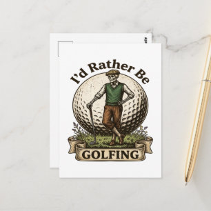 Carte Postale Je préférerais jouer au golf