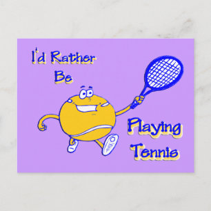 Carte Postale Je Préférerais Jouer Au Tennis