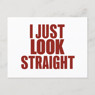 Carte Postale Je regarde juste droit LGBT Gay Lesbian Pride Mois