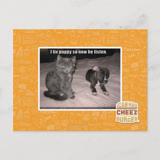 Carte Postale Je répare le chiot (Devant)