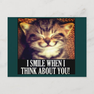 Carte Postale Je souris quand je pense à toi