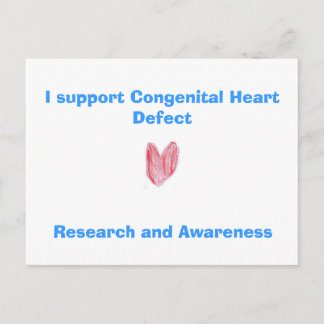 Carte Postale Je soutiens le défaut cardiaque congénital, la rec