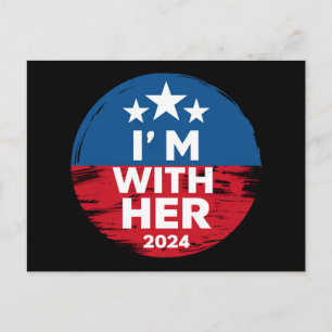 Carte Postale Je suis avec elle Kamala Votez pour 2024 Président