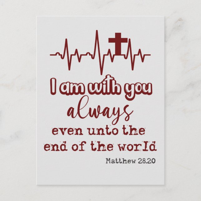 Carte Postale Je suis avec vous toujours Bible Verse Citation (Devant)
