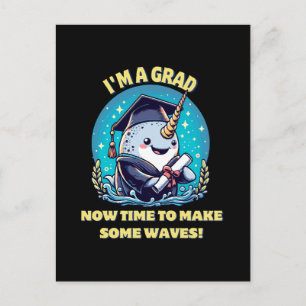 Carte Postale Je suis diplômé d'une licorne de mer ! Maintenant,